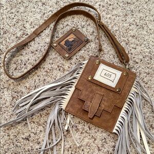 Brown Fringe Crossbody Bag